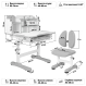 Комплект Anatomica Umka парта + стул + надстройка + выдвижной ящик + подставка для книг белый/серый